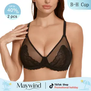 【Maywind】 Minimizer Bras for Women Enchante Full Coverage Underwire Bras Plus Size Lifting FloralLace Brafor Heavy Breast 38DD Size Comfortable Stylish Fit Holiday Gifts bra push up bra bras for women  summervibes