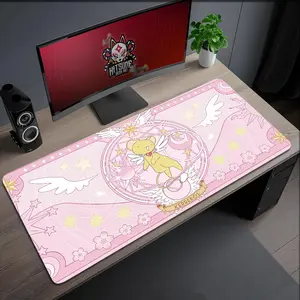 Mouse Anime Pad MousePad Non-slip Lockedge Office Student Gaming Thickened Large C-Cardcaptor Writing Pink Pad Cushion