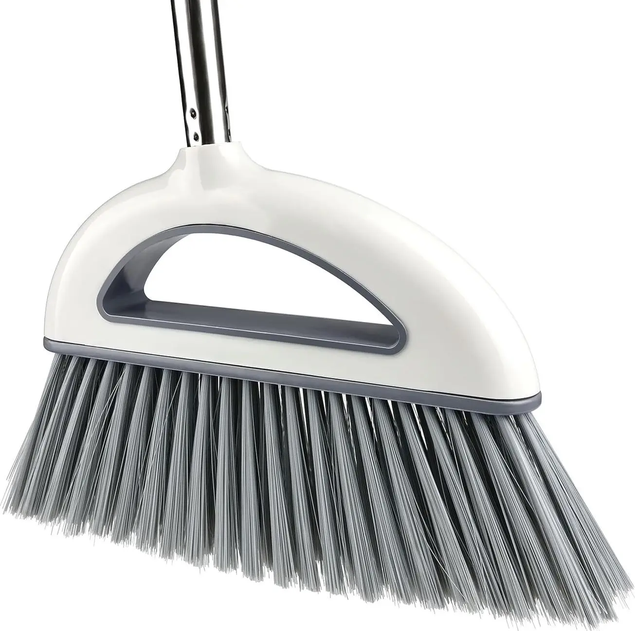 Angle Broom for Hardwood Floors - Soft Bristled Kitchen Broom, Indoor & Office Use