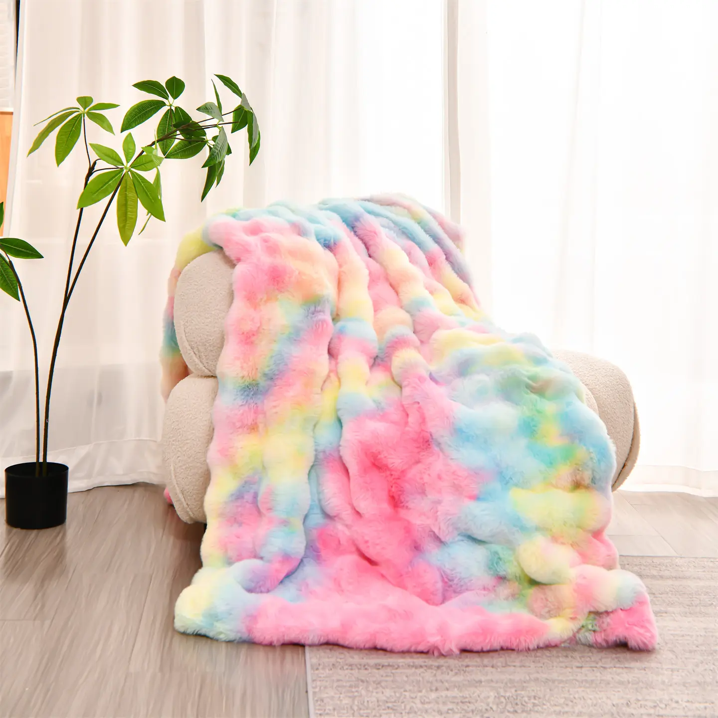Ultra-Soft Faux Rabbit Fur Blanket, Soft Fluffy Blanket, Soft Warm Throw, Fluffy Soft Blankets, Soft Cozy Blanket, Large Plush Throw for Sofa Bed, Blanket for Couch, Blanket Gifts, Perfect Christmas Gift for Women
