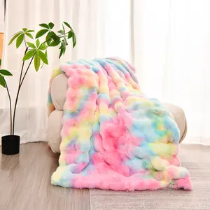Ultra-Soft Faux Rabbit Fur Blanket, Soft Fluffy Blanket, Large Plush Throw for Sofa Bed, Perfect Christmas Gift for Women