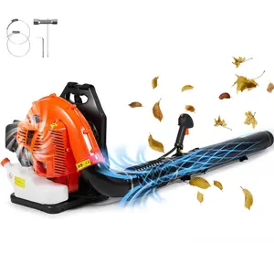 Gas Powered Backpack Leaf Blower With 79cc 2-Cycle Engine, 930 CFM Air Volume, 184 MPH Air Velocity, Ergonomic Shoulder Straps, Lightweight Portable Outdoor Yard Equipment For Leaves, Debris, And Lawn Cleanup