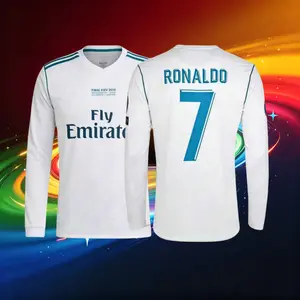 07 08 Long Sleeve 7# Ronaldo Home Soccer Jersey Red Fans Version