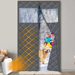 Door Screen  Closure: Fit 36 x 80 Inches Door - Doors Screen Insulation Window Cold Blanket Soundproof Cover for Winter Thermal Insulated Heat - Gray (Curtain Size 38"x82")