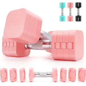 20LBS Adjustable Dumbbell Set, 4 in 1 Free Weights Dumbbells Set for,4lb 6lb 8lb 10lb, with Metal Non Slip Handle,Quick Change, Gym Strength  Equipment for Men and Women