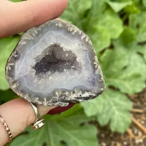 Amethyst Half Geode Bag Pendant Car Pendant Home Ornament