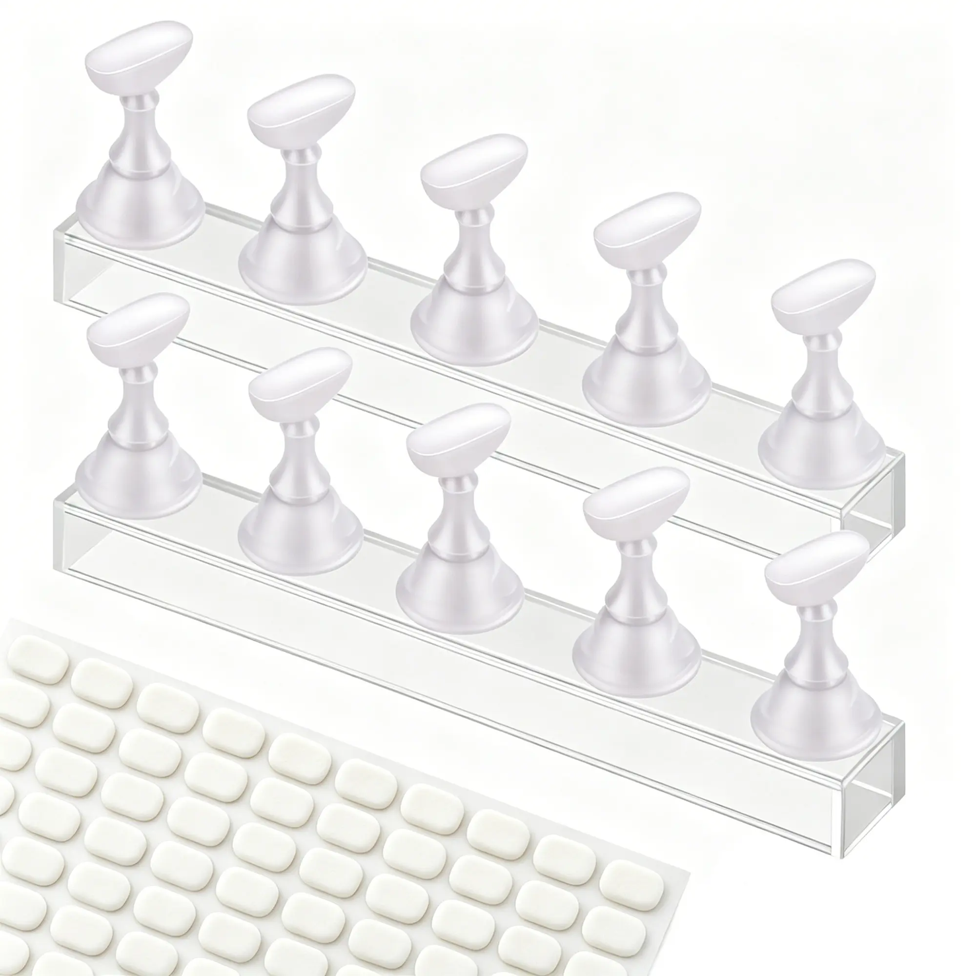 Nail Stand Acrylic Nail Art Display Stand Practice Nail Holder for Painting Nails Magnetic Practice Stands with Reusable Adhesive Putty Clay for False Nail Tip Manicure Tool