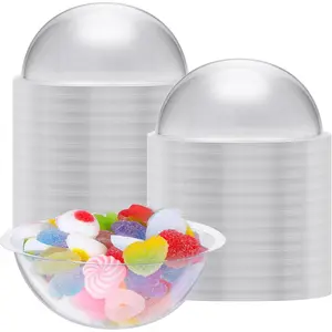 30 Pcs 3.5inch Clear Transparent Plastic Half Ball Candy Dome Holders for Crafts Shaker Card DIY Gift Box