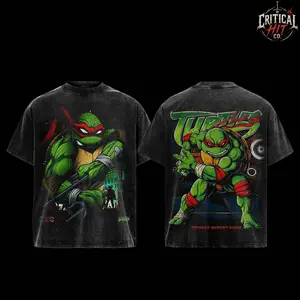 [Collection] TMNT Vintage Washed Oversized T-Shirt, TMNT Leonardo Raphael Donatello Michelangelo Graphic Tee, Retro 90s Cartoon Heavyweight Cotton Streetwear Shirt, Acid Wash Drop Shoulder Y2K Unisex Fan Merch Top, TikTok Viral Turtle Gift For Men Women
