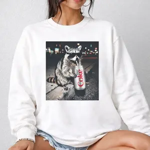 [Sale off up to 65%][Free Ship] Raccoons Diet Coke Sweatshirt, Funny Meme Genz Dank Raccoons, Trendy Sweatshirt