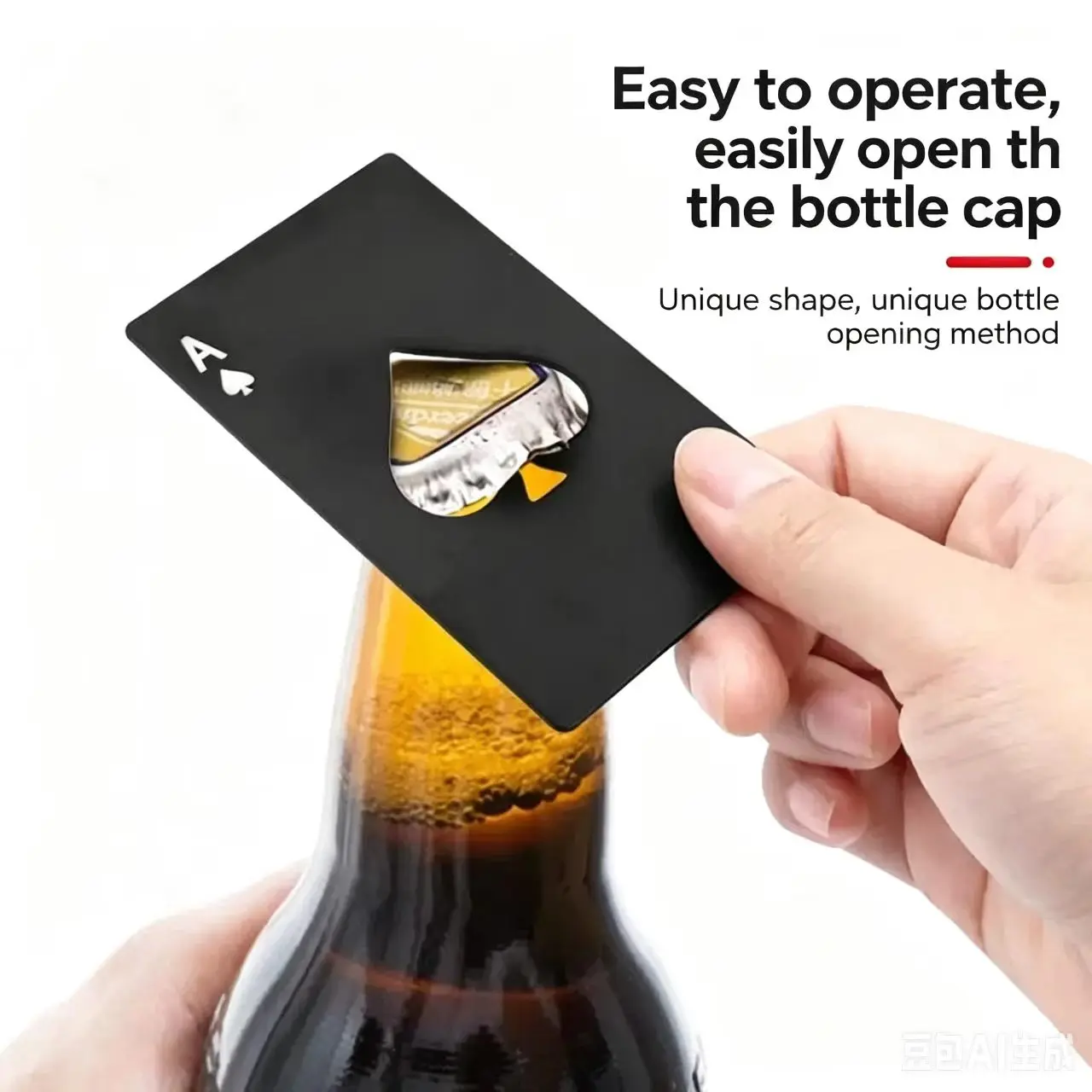 Ace of Spades Bottle Opener, Credit Card Size Stainless Steel Poker Card Bottle Opener, Slim Portable Pocket Beer Opener for Home Bar, Party, Camping, BBQ, Unique Gifts for Men Beer Lovers