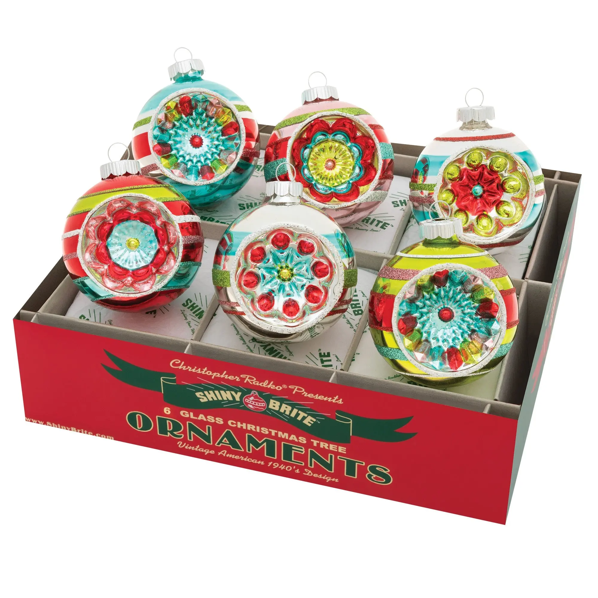 Festive Fete Decorated Reflector Rounds, 6-Count 3.25" Size, Christmas Table Decorations, Holiday Decor Ornaments, Home Decor Items