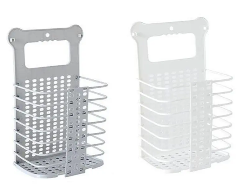 Foldable Wall-Mounted Laundry Basket, No Drill Hanging Clothes Hamper for Bathroom & Home Use