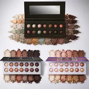 14 Color Baking Ice Cream Eyeshadow Palette Set, Warm Neutral Shades, Matte and Shimmer Textures with Mirror, Perfect for Daily Party & Glam Makeup