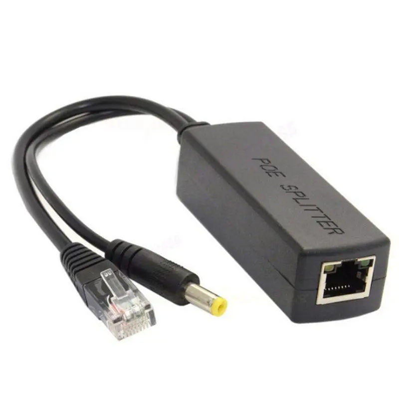 Mini IEEE 802.3af PoE Splitter with 12V DC Output and 10/100 Mbps Network Support, Power-over-Ethernet Accessory for Compatible IP Cameras, Replacement Component for Matching Network and Power Setups