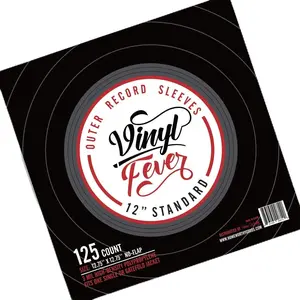 Vinyl Fever Record Sleeves - Crystal Clear 3 Mil Thick Polypropylene for 12 Inch LPs & Archival Storage - 12.75"x12.75" Perfect Fit Sleeves