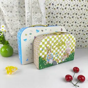 2pcs Easter Bunny Themed Storage Box with Lid, Cardboard Nesting Decorative Box, Multi-Size Organizer with Cover for Home Decor, Bedroom Storage, Easter, Valentine's Day, Christmas, Thanksgiving.