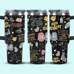 Heated Rivalry 40oz Tumbler, Rozanov & Hollander Stainless Steel Cup, Sports Rivalry Insulated Travel Mug, Movie Fan Merch