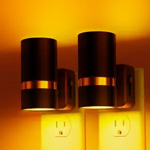 Night Lights Plug into Wall, Dusk to Dawn Sensor, Amber Night Light Plug in for Kids, 0-100LM, Ideal for Bedroom, Hallway, Stairs, Nursery, 2 Pack