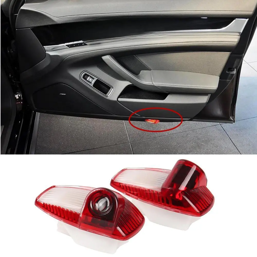 2X For Porsche Panamera 970 Boxster 896 987 Cayman 911 997 LED Car Door Projector Warning Ghost Shadow Welcome Light Accessories