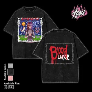 Half Blood BloodLuxe Slayr T-Shirt, Rage Rap Graphic Tee, Gothic Cyber Aesthetic Streetwear Y2K Style, Washed Cotton Oversized Shirt, Gift for Fans