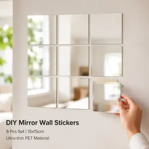 Can be assembled glass mirror, wall-mounted self-adhesive bathroom mirror, makeup mirror, full-length mirror