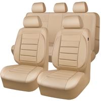 Beige-Full Set Leather Car Seat Cover