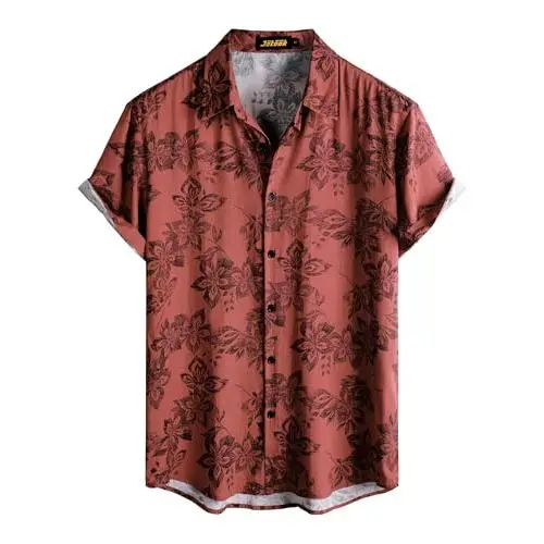 Brickred Black Floral