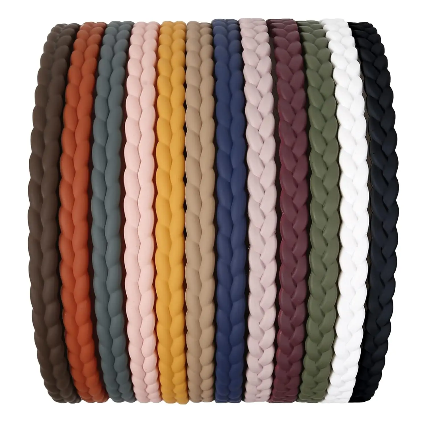 Braided Thin Headbands for Women, 12 Packs Plastic Hair Bands with Long Teeth for Girls Teens, Non Slip Fashion Hair Comb Head Bands Hair Accessories summerwins