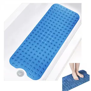 Bathtub and Shower Mats, Extra Long Non-Slip Bath Mat 39 x 16 Inch, Machine Washable Bath Tub Mat with Suction Cups & Drain Holes for Bathroom, Comfortable Safe Bathing Experience for All Ages Shower Anti-slip Water-absorbent Home Goods Pink