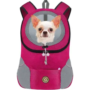 Pet Dog Backpack Carrier with Storage Pockets Dog Front Pack for Small Dogs Cats Head Out Breathable Chihuahua Backpack for Hiking Cycling Walking