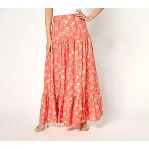 Peace Love World Boheme Regular Printed Tiered  Maxi Skirt