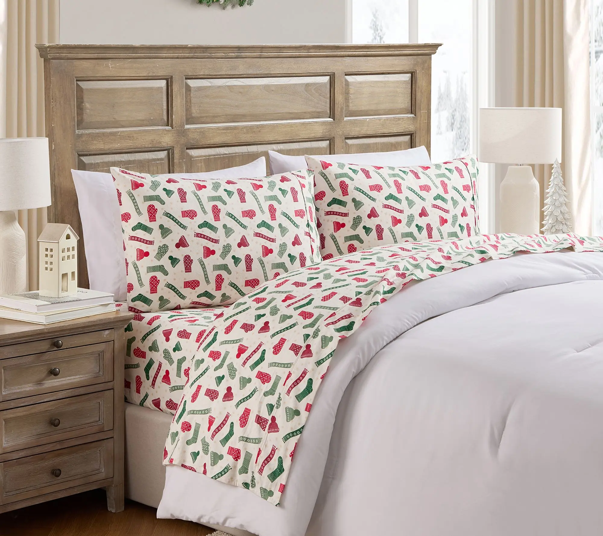 Hallmark Winters Cotton Flannel Bed Sheet Set,Twin Hallmark Winters Cotton Flannel Bed Sheet Set,Twin