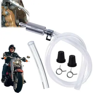 Universal Brake Bleeder Hose Kit with One-Way Check Valve – Anti-Backflow Soft Tube Set for Car, Motorcycle, ATV & Scooter Hydraulic Brake/Clutch System, Includes Screw Caps & Spring Clamps (1 Set)