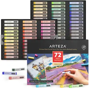 Arteza Soft Pastels, Assorted Colors - Set of 72 Art Painting Supplies Art Supplies