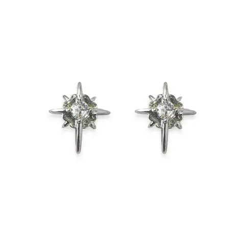 CZ Cubic Zirconia Star Stud Earrings for Men Women Hip Hop Unisex Style
