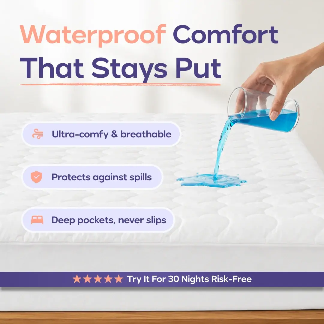 Mellow Sleep | CloudShield Waterproof Mattress Protector – The Soft, Silent Waterproof Mattress Cover That Protects Against Spills, Stains, Sweat & Moisture While Keeping Your Bed Cool and Comfortable