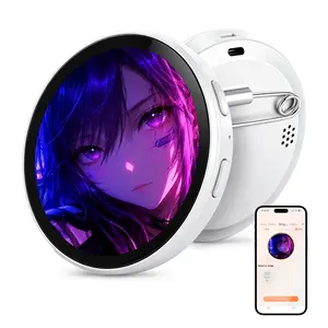 Anime Digital Badge Pin for Ita Bag with Touchscreen | E Badge with Custom Photo GIF Video Slideshow, Pixel Display Smart Button Gift for Otaku, Manga Fans, Weeb Cosplay
