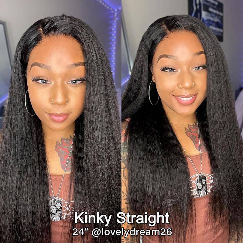 [Free Upgraded] OQ HAIR Wear And Go Glueless Wigs Pre Cut 7x5 HD Straight Lace Human Hair Wigs Pre Bleached Tiny Knots Beginner Friendly #TikTokShopBlackFriday