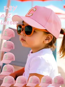 1PC Fashion Baseball Cap, Customizable Letter A-Z, Adjustable Size, Suitable for 1-3 Years, Outdoor Sun Protection Hat