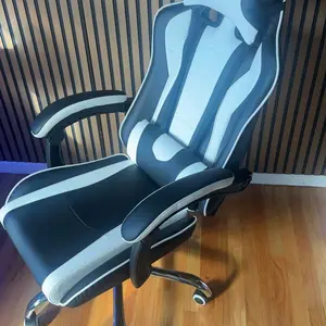 Costoffs Ergonomic Gaming Chair with Massage Lumbar Support, Retractable Footrest & Headrest – PU Leather Reclining Office Chair, Swivel Rolling Desk Chair for Tall Gamers