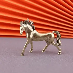Solid Brass Horse Handpiece Statue, Vintage Style Copper Decoration, Desktop Office Living Room Ornament, Pure Copper Craftsmanship, Sculpture Desk Decor