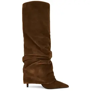 Schutz Mikki Up Cloak Boot in Pecan Brown