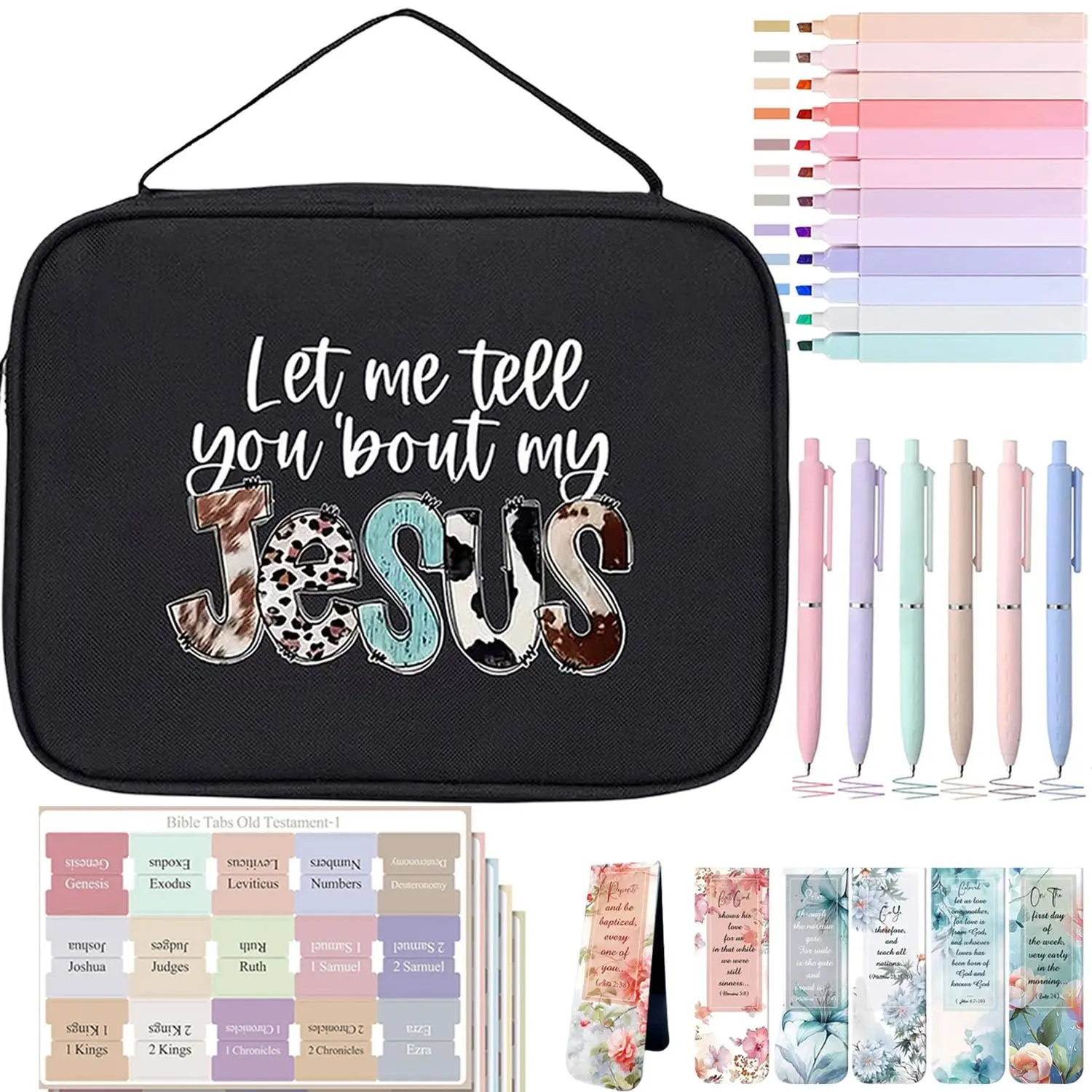 Bible Covers for Women& Girls, Durable Bible Cover Case for Women with Handles, All-in-One Bible Journaling Kit, Perfect Bible Study Kit and Bibles Study Supplies