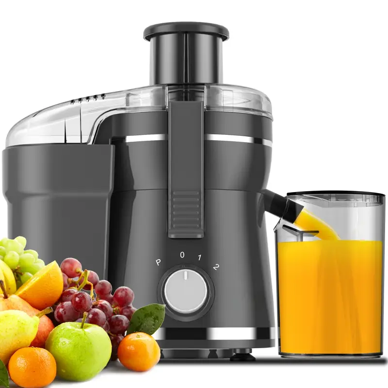 500W Power Centrifugal Juicer Machine - US Plug Compact Design Countertop Blender, Adjustable Speed Juicers, Knob Control, Dual Safety Lock-Safe Start, Wide Chute Feed, Max Nutrient Extraction, Easy Clean, Dishwasher Safe, BPA-Free Gray for Juice Lovers