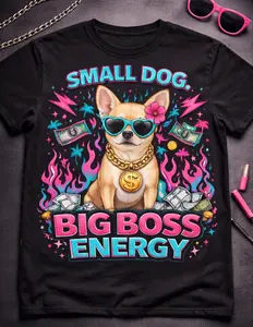 **Small Dog. Big Boss Energy t-shirt – Girl Chihuahua Edition **