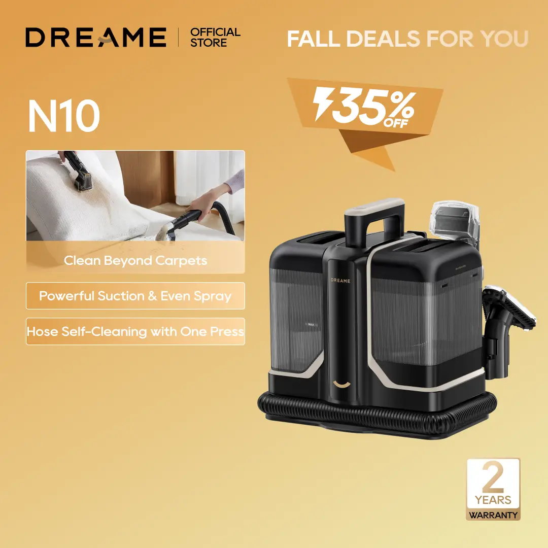 DREAME N10 Portable Carpet & Upholstery Cleaner, Spot Cleaner for Pets, Powerful Suction Stain Remover for Carpet, Area Rugs, Upholstery, Coaches and