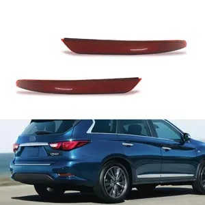 2pcs LH +RH Red Lens Rear Bumper Reflector lamps Lights Trims For 2016 2017 2018 2109 2020 INFINITI QX60,Replace OEM 26565-8990D; 26560-8990D