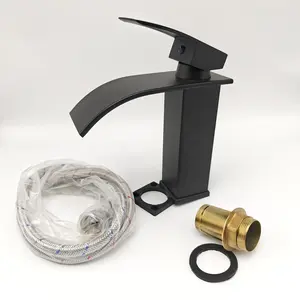 Bathroom Basin Faucet Waterfall Single Handle Vanity Sink Mixer Tap Deck Mounted