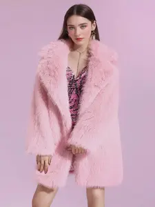 Women's Solid Color Soft Faux Fur Jacket Coats, Casual Long Sleeve Outerwear for Fall & Winter, Women's Clothing for Daily Wear